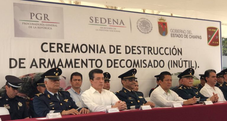 Cada arma asegurada y destruida es un referente del acotamiento de la violencia en las calles: SSyPC