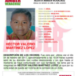 RT para localizar a Héctor Valerio Martínez López de 11 años de edad #Veracruz