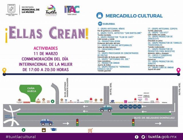 Invita Ayuntamiento de Tuxtla Gutiérrez al evento cultural ¡Ellas Crean!