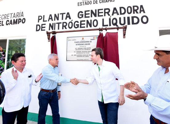 Inaugura Velasco la Planta Productora de Nitrógeno Líquido en beneficio del sector ganadero