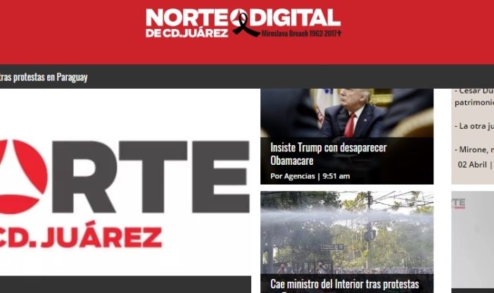 Cierra el periódico Norte de Ciudad Juárez, tras asesinato de Miroslava Breach