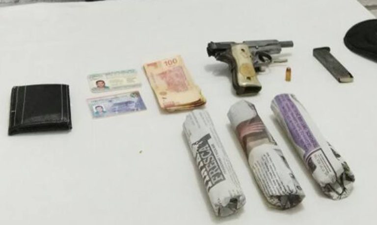 SSyPC asegura drogas y arma a dos personas en Cintalapa