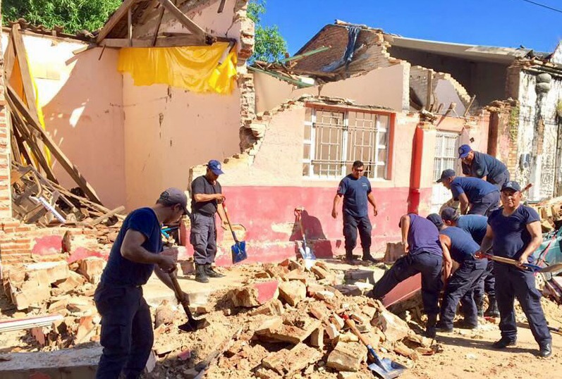 SSyPC realiza labor humanitaria y de seguridad en municipios afectados por sismo