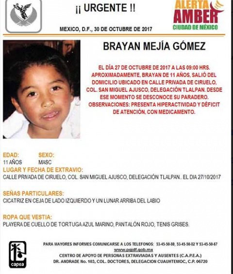 Ayuda a Brayan a regresar a casa #AlertaAmber