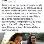 #AlertaAmber por desaparición de Andrea Chavarría de 17 años en la @delegacionMH, vestía blusa gris, pantalón de mezclilla y tenis blancos.