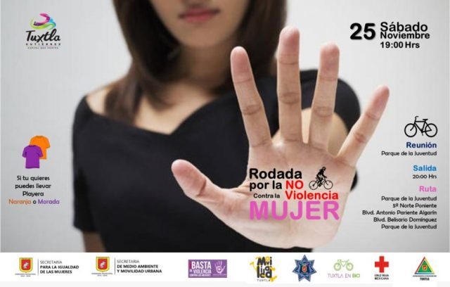 Invita Ayuntamiento de Tuxtla a la “Rodada por la no violencia contra la mujer”