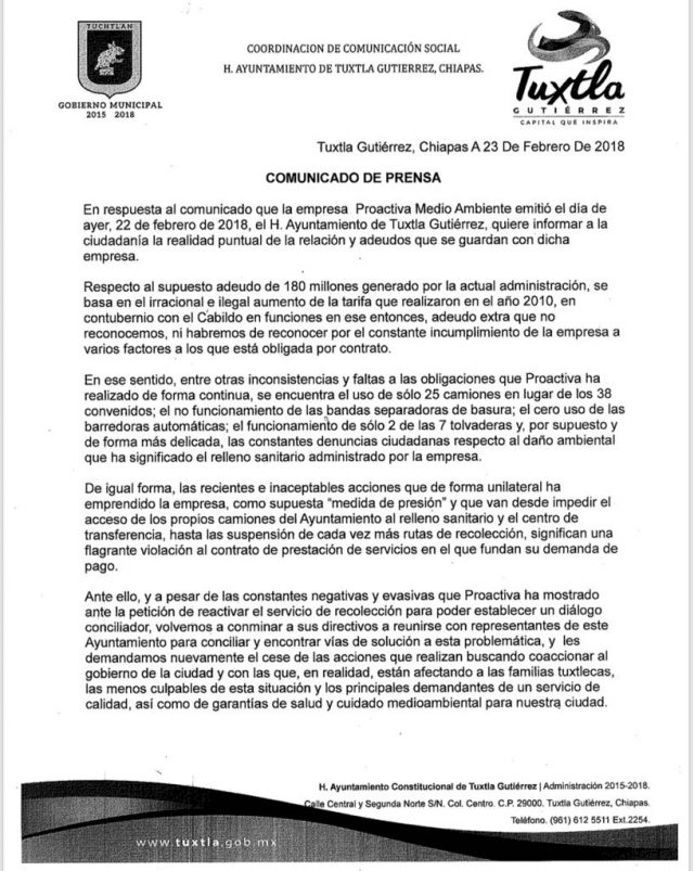 COMUNICADO PRENSA TEMA PROACTIVA