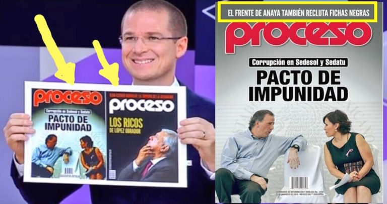 Anaya editó una portada de Proceso que mostró en el debate, para ocultar señalamientos al Frente