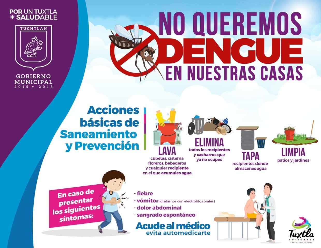 Todos contra el mosquito transmisor del dengue en el Ayuntamiento Tuxtla Gutiérrez