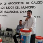 Mariano Rosales Zuarth hizo entrega de hipoclorito de calcio a los ejidos del municipio