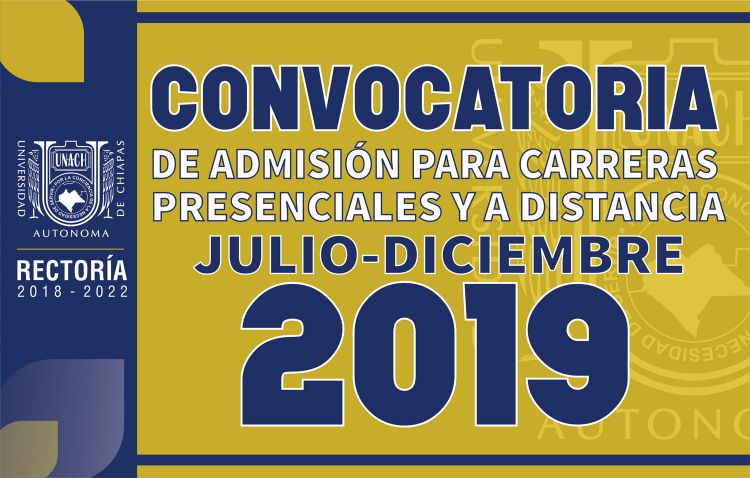 Convocatoria de admisión para carreras presenciales y a distancia Julio – Diciembre 2019