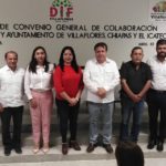 Encabeza Mariano Rosales Zuarth firma de convenio de colaboración entre Ayuntamiento, Dif Villaflores y el ICATECH