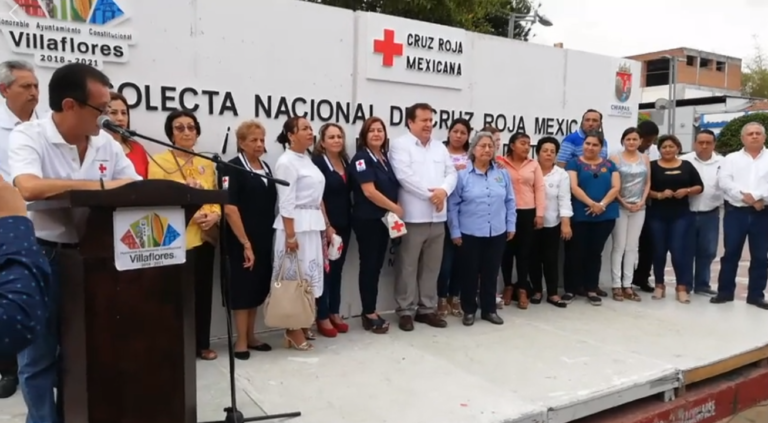 Colecta Nacional Cruz Roja Mexicana. Se lleva acabo en el Parque Central de Villaflores