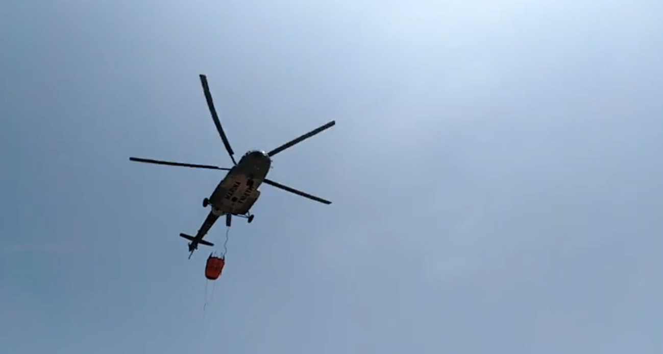 Helicópteros de la Marina y Policía Federal apagan incendio del cerro Nambiyuguá