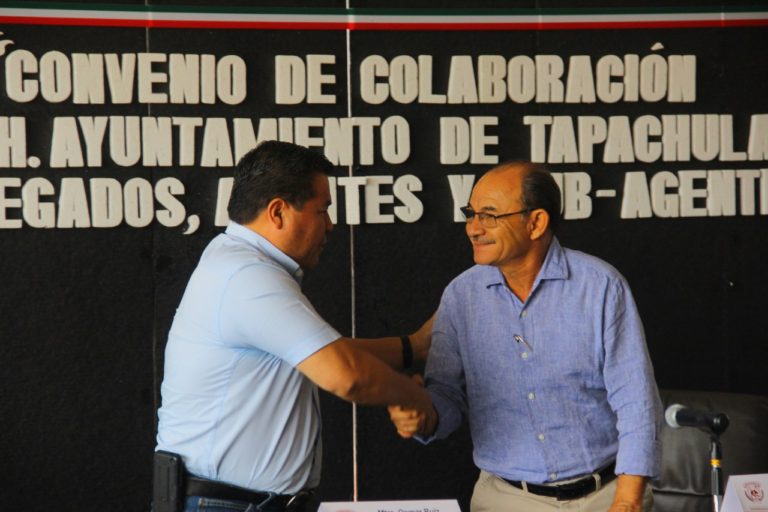 INE Y AYUNTAMIENTO FIRMAN CONVENIO PARA LA ELECCIÓN DE DELEGADOS, AGENTES Y SUB-AGENTES MUNICIPALES EN TAPACHULA