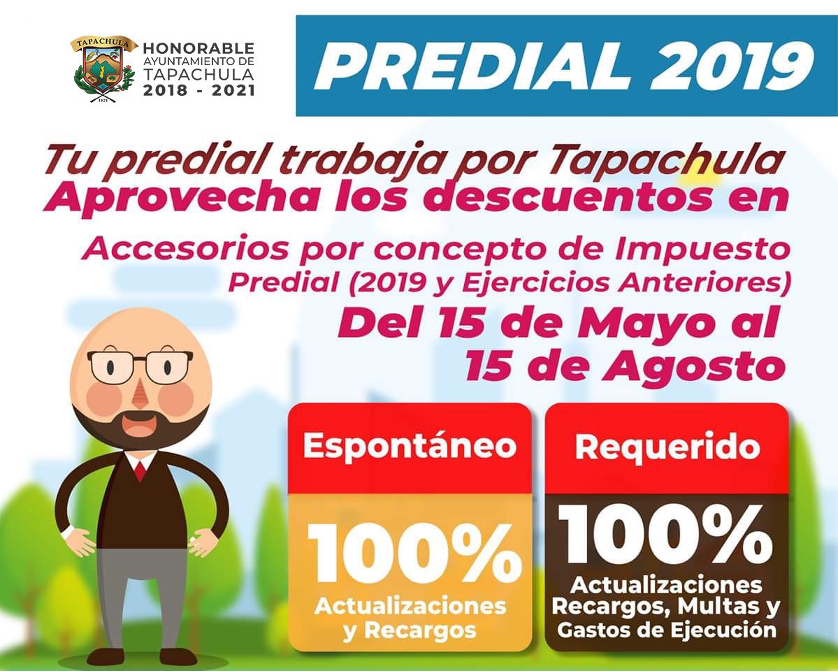 Últimos días de descuentos en materia de Impuesto Predial en Tapachula