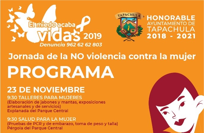 Jornada de la NO violencia contra la mujer 23, 24 y 25 de noviembre