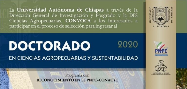 Oferta UNACH Doctorado en Ciencias Agropecuarias y Sustentabilidad