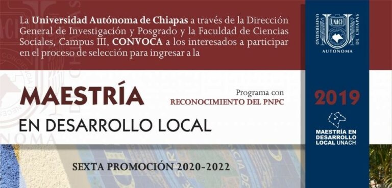 Oferta UNACH la Maestría en Desarrollo Local