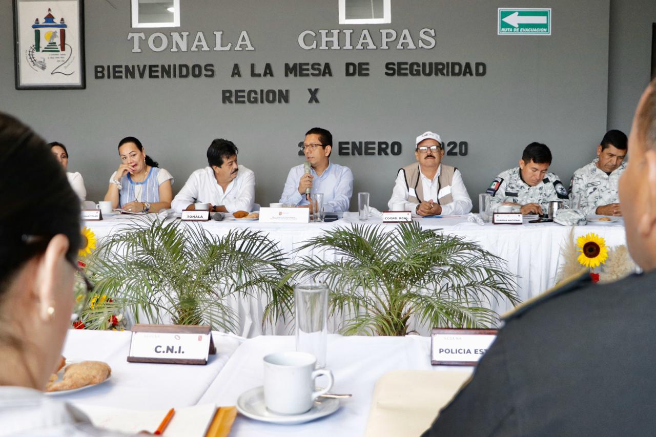 Encabeza Llaven Mesa de Seguridad Regional en Tonalá; reconoce trabajo de la Guardia Nacional