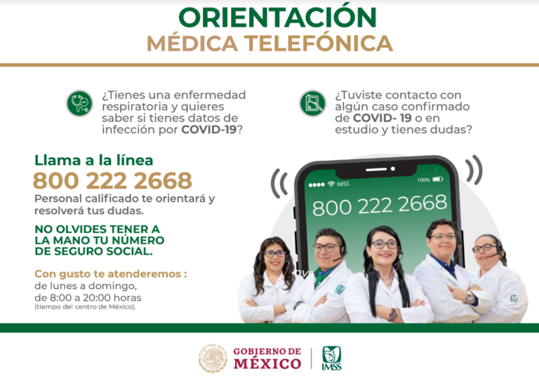 Emprende IMSS estrategia de Orientación Médica Telefónica para atender dudas sobre el virus COVID-19