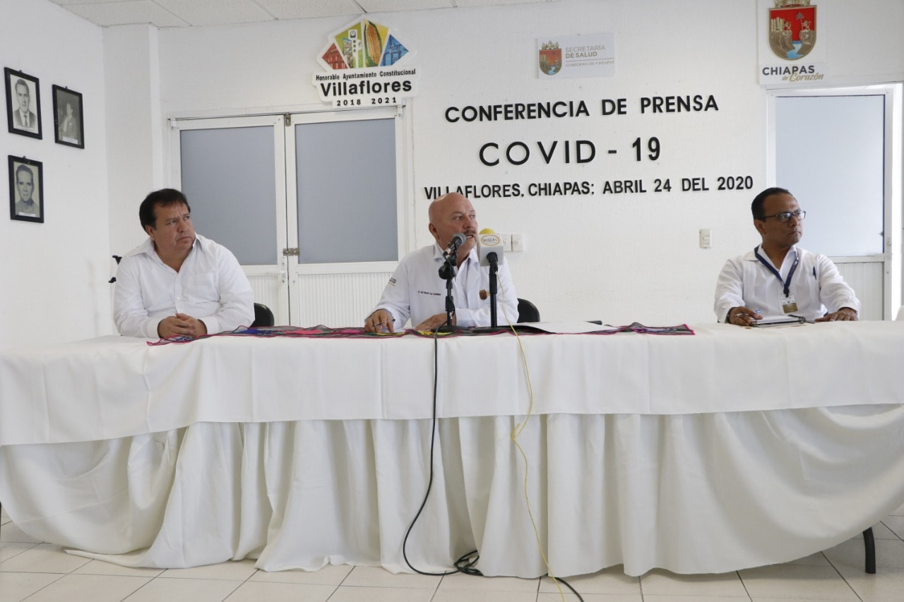 El secretario de salud José Manuel Cruz Castellanos anuncia nuevo caso de Coronavirus en Villaflores