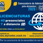 Lanza UNACH convocatoria para el examen de admisión del ciclo escolar julio-diciembre 2020