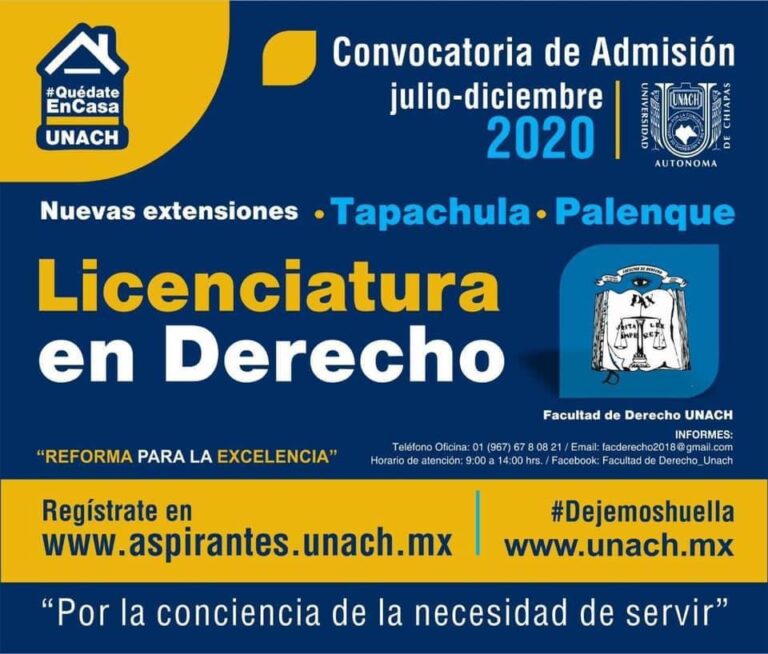 Abrirá UNACH nuevas puertas para estudiar la Licenciatura en Derecho en Tapachula y Palenque