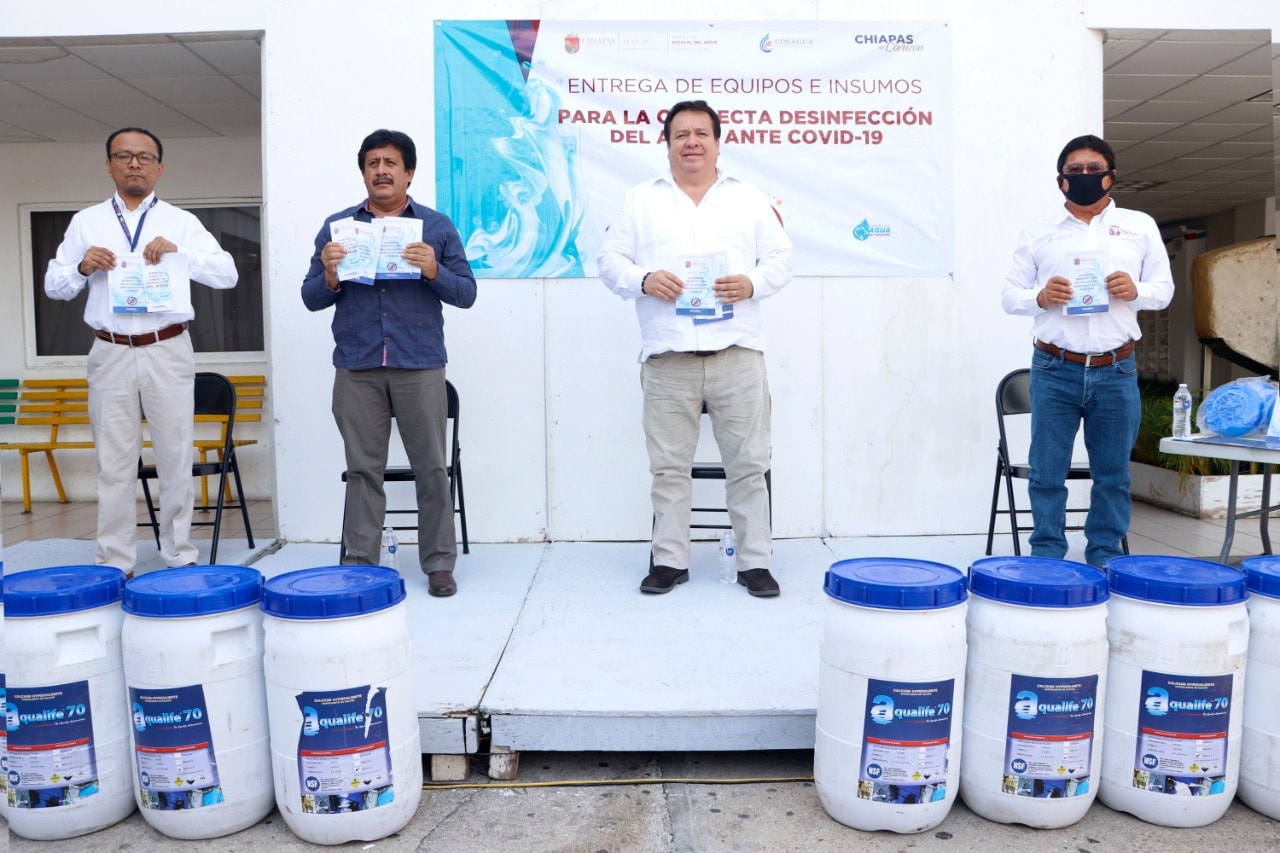 En Villaflores se concluye la entrega estatal de insumos y equipo para la correcta desinfección del agua
