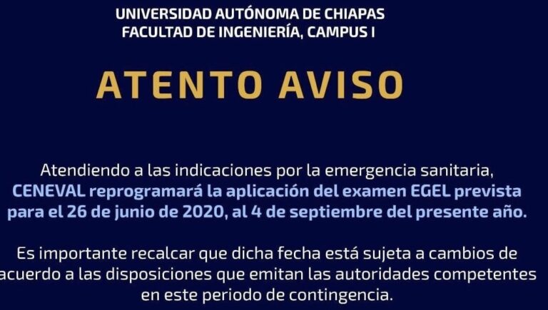 Reprograman examen CENEVAL en las sedes de la UNACH