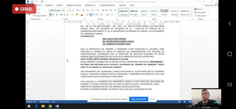 Presentan en la UNACH examen a distancia para grado de la Maestría en Administración con terminal en Mercadotecnia