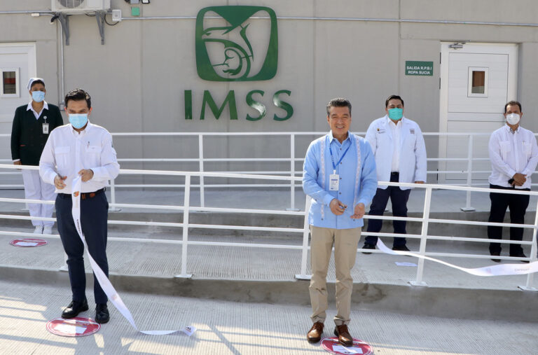 Rutilio Escandón y Zoé Robledo ponen en marcha Módulo Hospitalario del IMSS para atender COVID-19