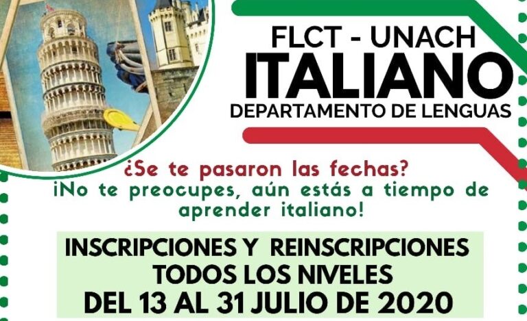 Invita UNACH  a sus alumnos y particulares a estudiar italiano