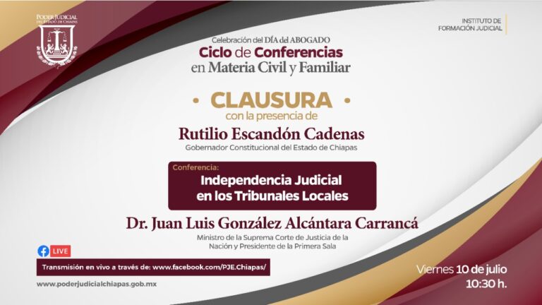 Invita Poder Judicial a Clausura de Ciclo de Conferencias por el Día de Las y Los Abogados