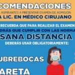 Realizará UNACH examen de admisión a la Licenciatura en Médico Cirujano bajo estricto protocolo sanitario