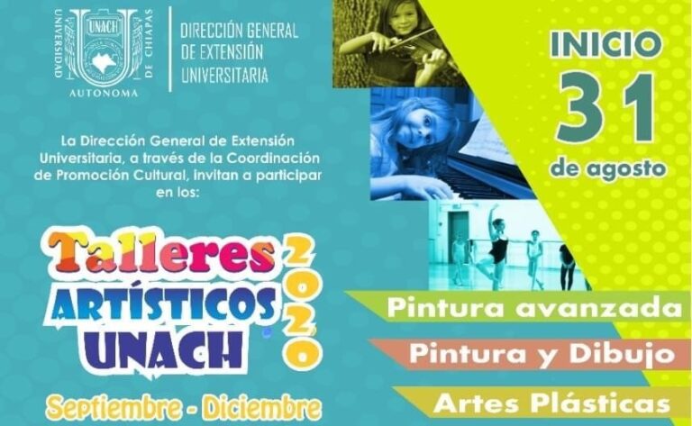 Abierta la convocatoria para los Talleres Artísticos de la UNACH 2020