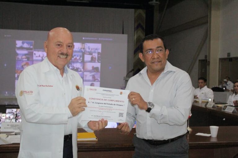 Reconocen a Congreso por cumplimiento de protocolos sanitarios ante COVID-19