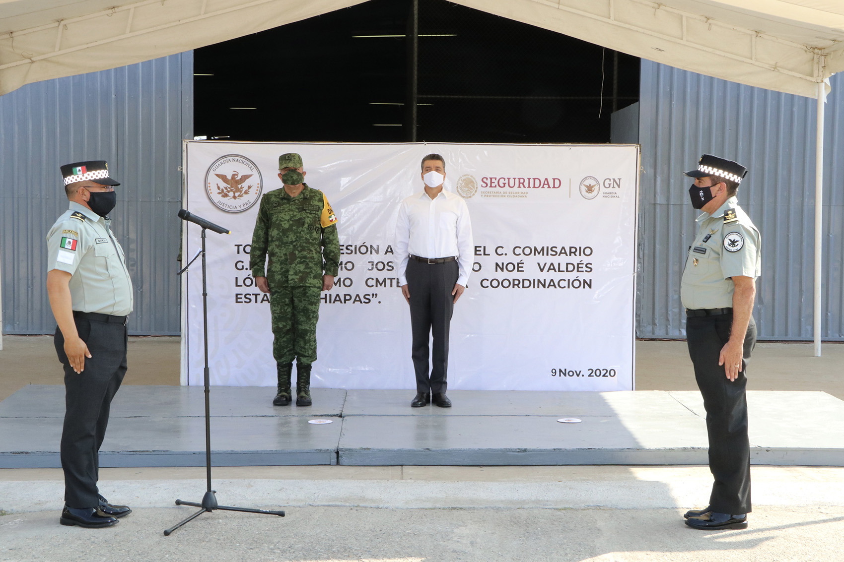Atestigua Rutilio Escandón toma de posesión del nuevo coordinador de la Guardia Nacional en Chiapas
