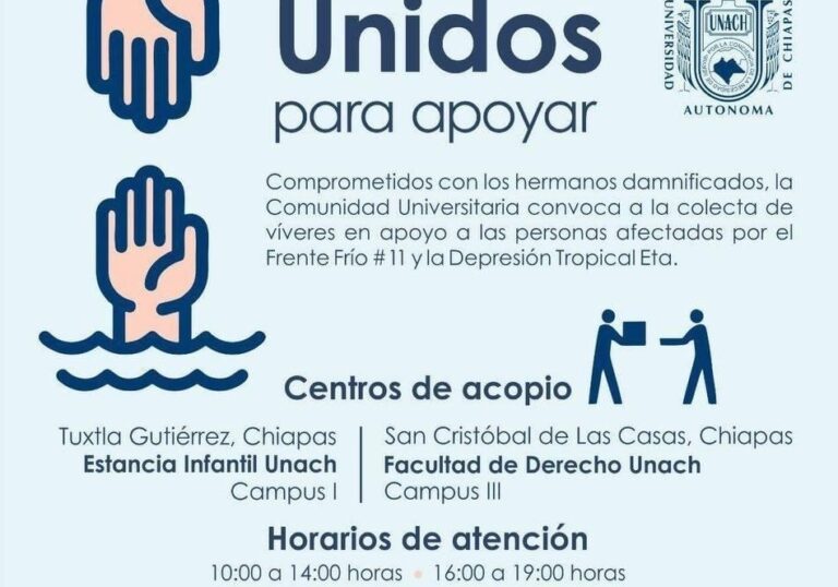 Invita UNACH a participar en el reto 1 kilómetro de alimentos en apoyo a los damnificados por las lluvias