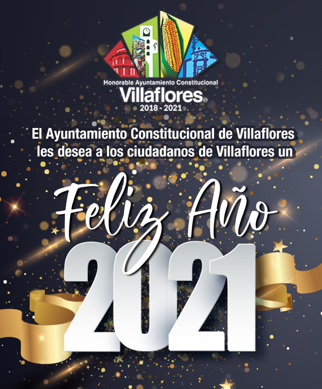 Feliz Año Nuevo te desea el Ayuntamiento de Villaflores