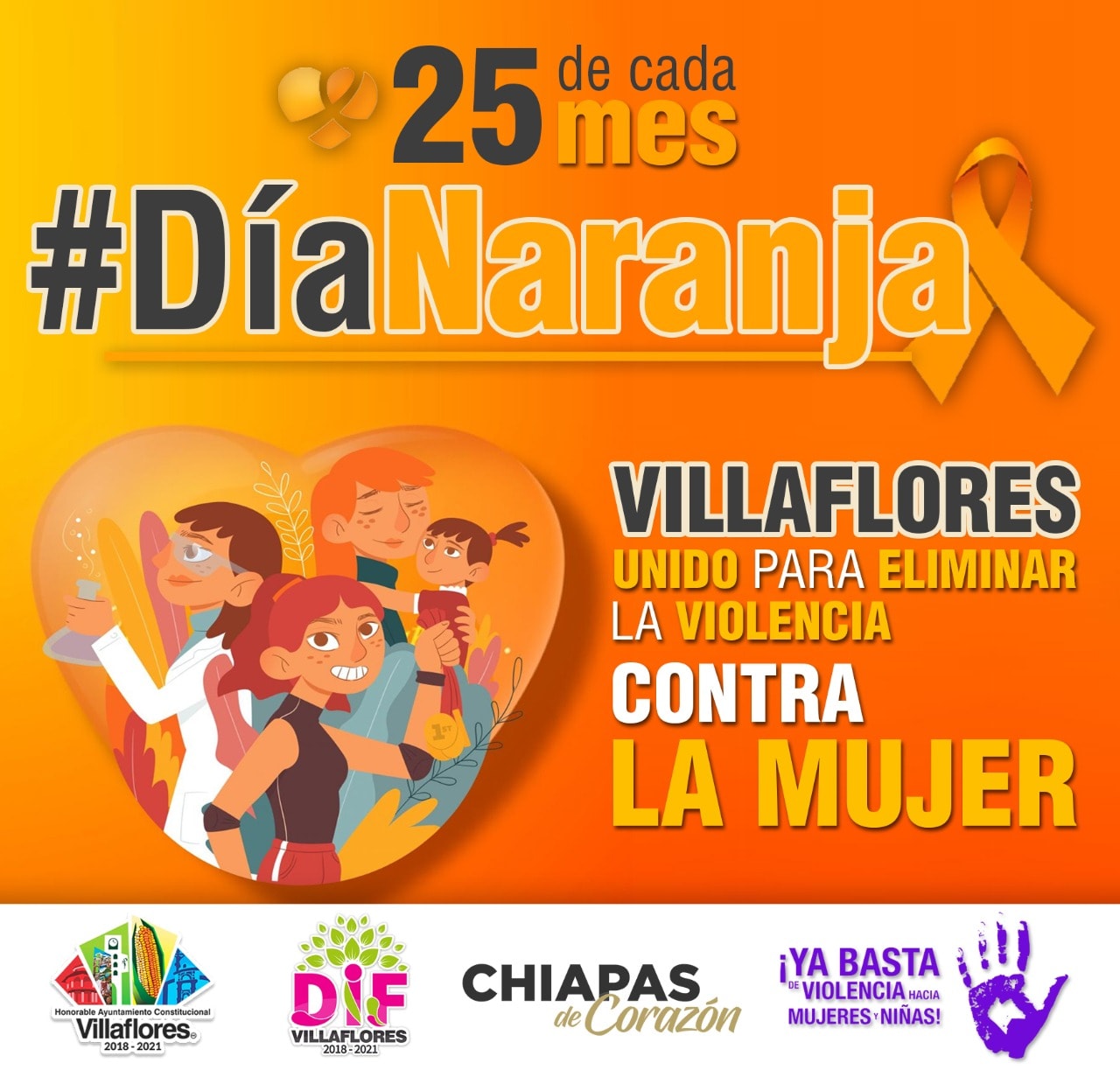 Día Naranja – Villaflores unido para eliminar la violencia contra la mujer
