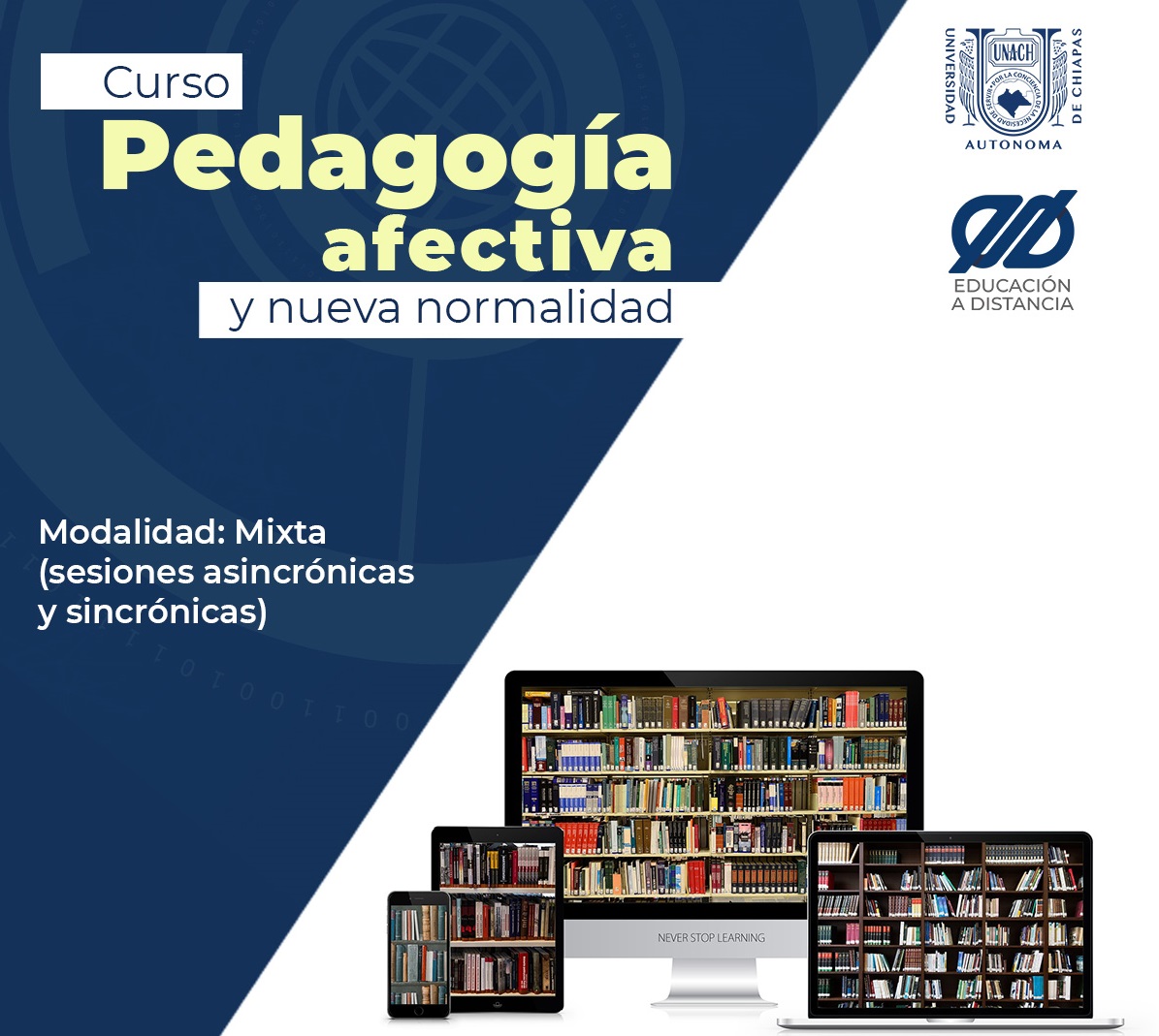 Oferta UNACH Virtual el curso denominado Pedagogía afectiva y nueva normalidad