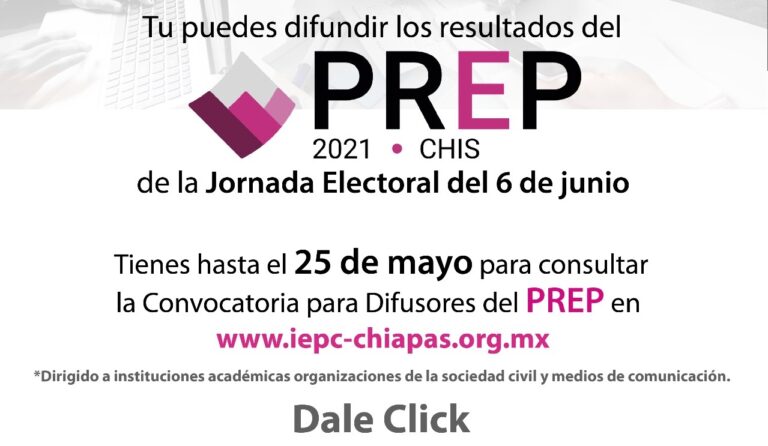 Invita IEPC a participar en la Convocatoria para Difusores del Programa de Resultados Electorales Preliminares