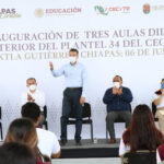 Rutilio Escandón inaugura espacios educativos en Cecyte 34 de Tuxtla Gutiérrez