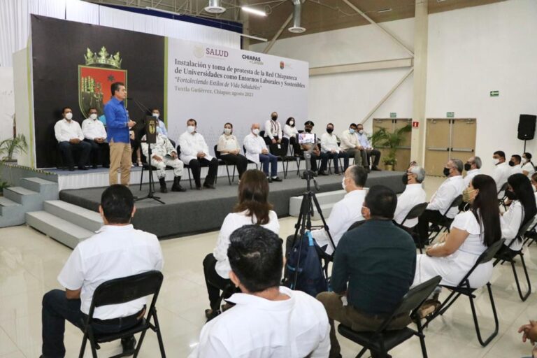 Rutilio Escandón encabeza instalación de la Red Chiapaneca de Universidades a favor de la salud