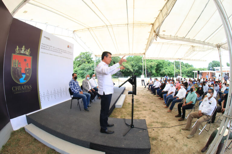 En Chiapa de Corzo, Rutilio Escandón inaugura primera etapa de la Planta de Tratamiento de Aguas Residuales