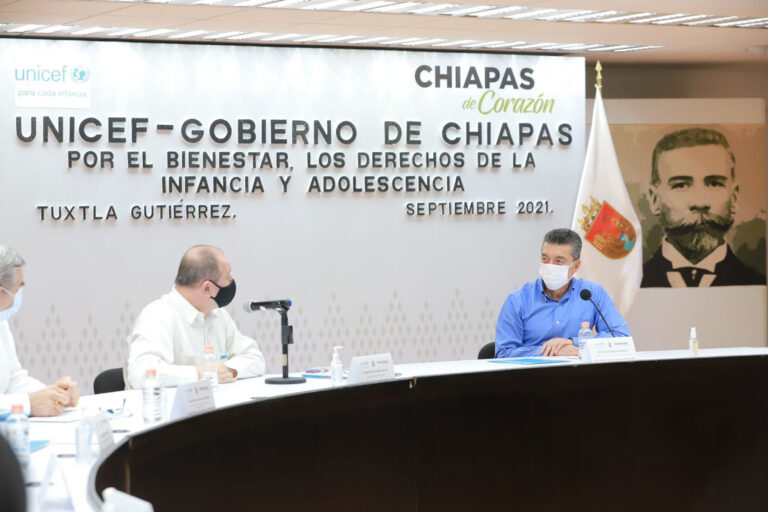 Encabeza Rutilio Escandón encuentro entre Gobierno de Chiapas y representantes de Unicef en México