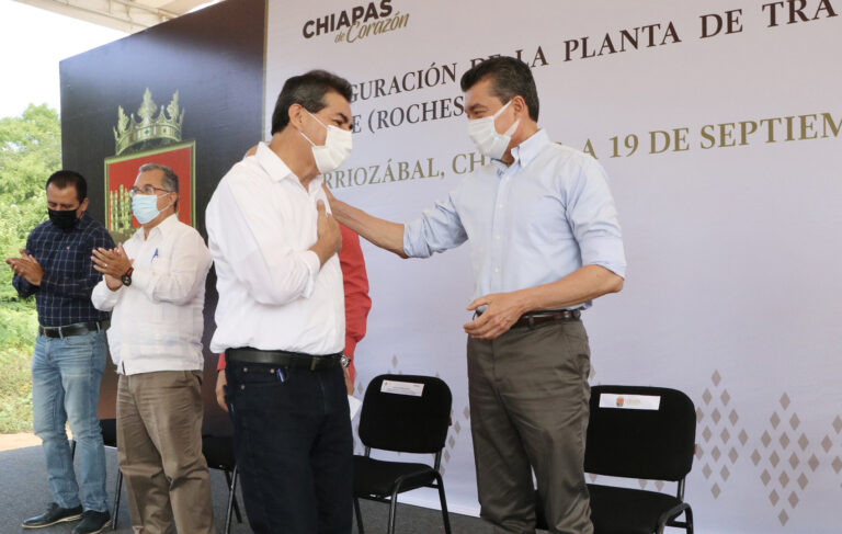 Rutilio Escandón inaugura el Sistema de Tratamiento de Aguas Residuales de Berriozábal