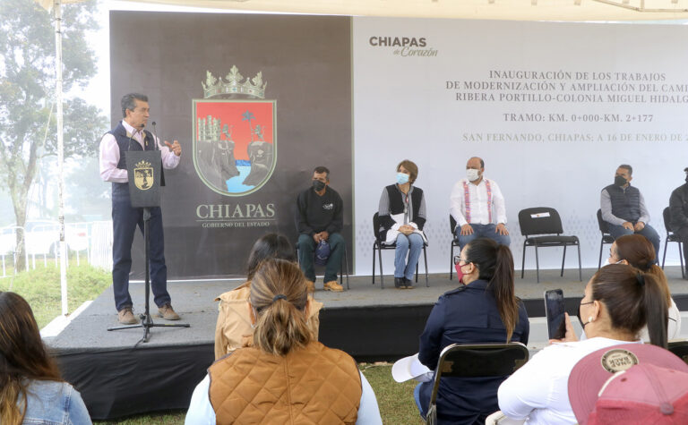 En San Fernando, Rutilio Escandón inaugura el camino Ribera Portillo-Colonia Miguel Hidalgo￼