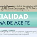 Continúa abierta Convocatoria para cursar la Especialidad en Palma de Aceite en la UNACH